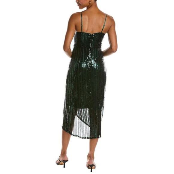 Nanette Lepore Emerald Sequin Mermaid Dress Evening Size 4 Holiday Party Evening - Picture 10 of 10